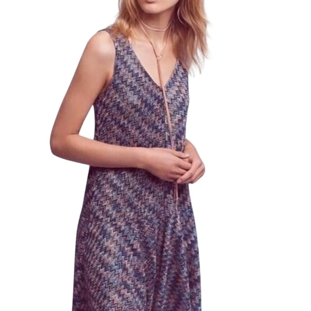 Maeve Westwater Knit Fit & Flare Dress NWT Size Small Anthropologie Chevron Midi